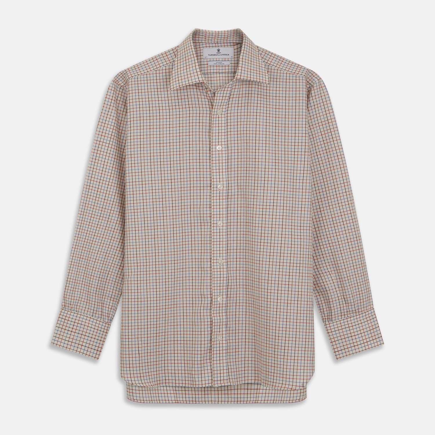 View 1 of product Pink Multi Check Cotton-Cashmere Shirt with T&A Collar and 3-Button Cuffs