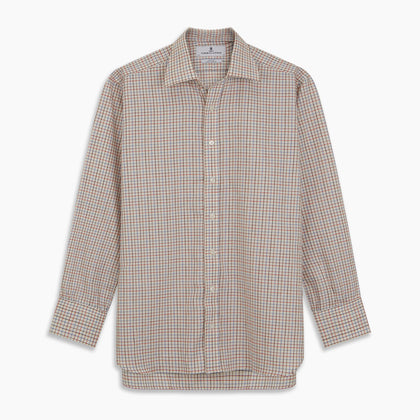 Pink Multi Check Cotton-Cashmere Shirt with T&A Collar and 3-Button Cuffs Image 4
