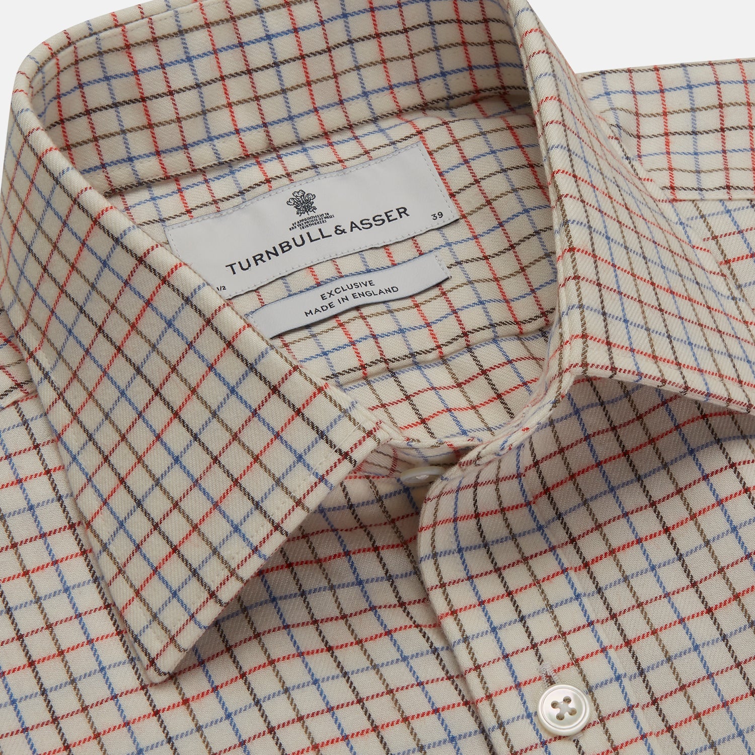 View 2 of product Pink Multi Check Cotton-Cashmere Shirt with T&A Collar and 3-Button Cuffs