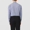 View 3 of product Navy Check Shirt with T&A Collar and 3-Button Cuffs