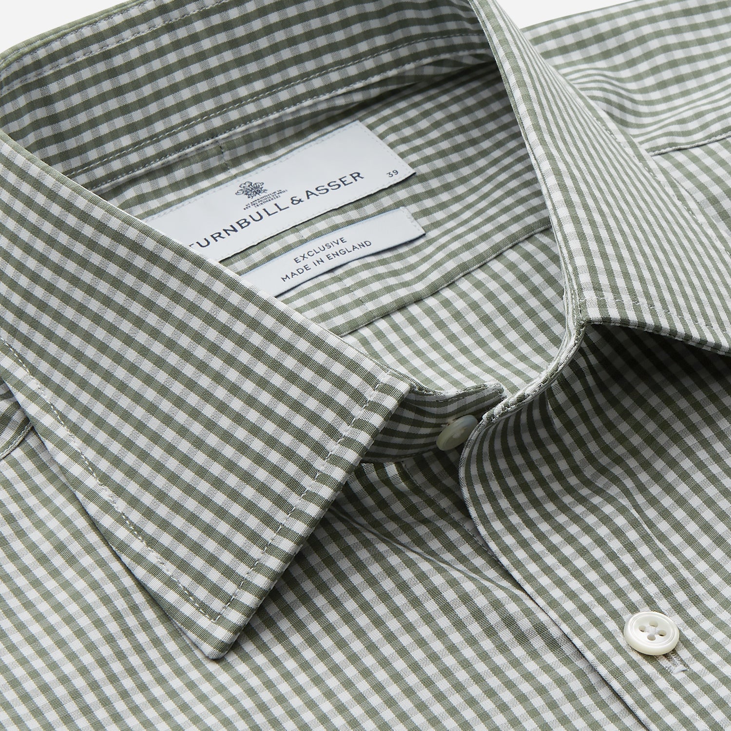 View 2 of product Green Gingham Check Regular Fit Shirt with T&A Collar and 3-Button Cuffs