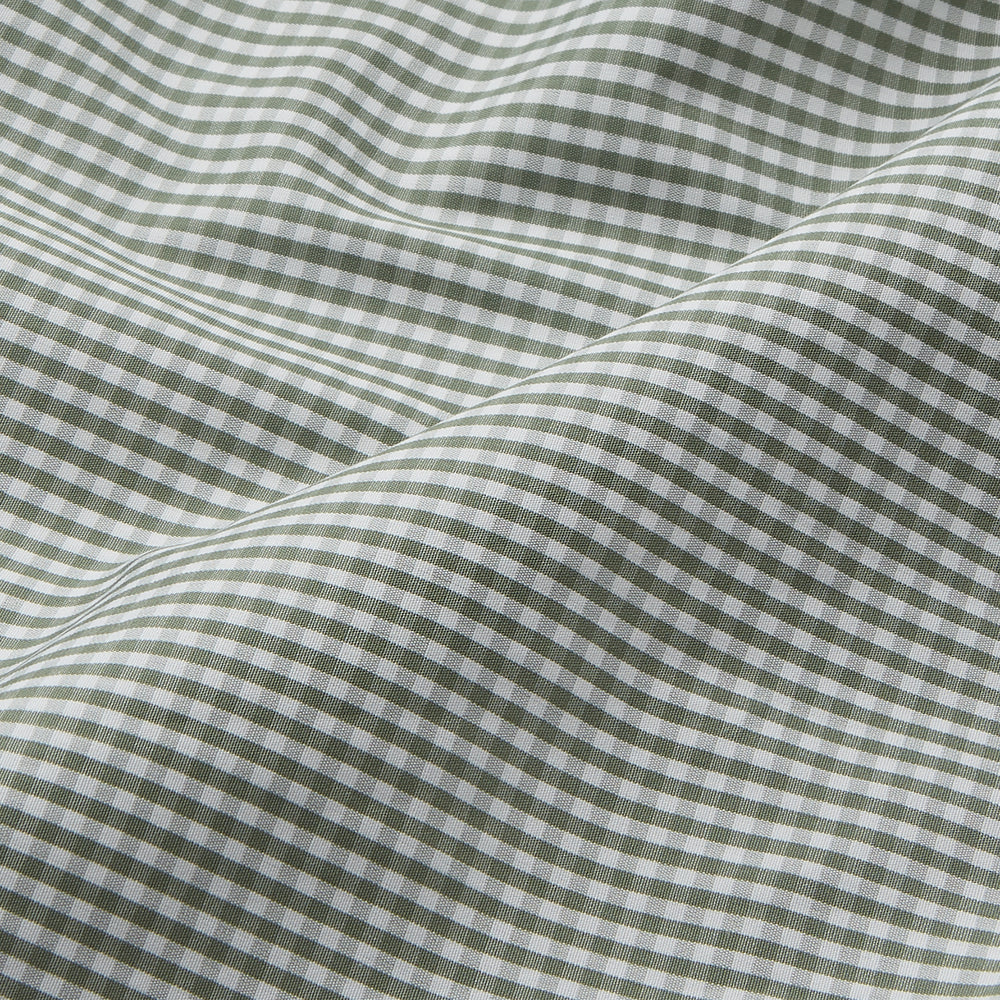 Green Gingham Check Regular Fit Shirt with T&A Collar and 3-Button Cuffs