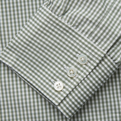 Green Gingham Check Regular Fit Shirt with T&A Collar and 3-Button Cuffs Image 2