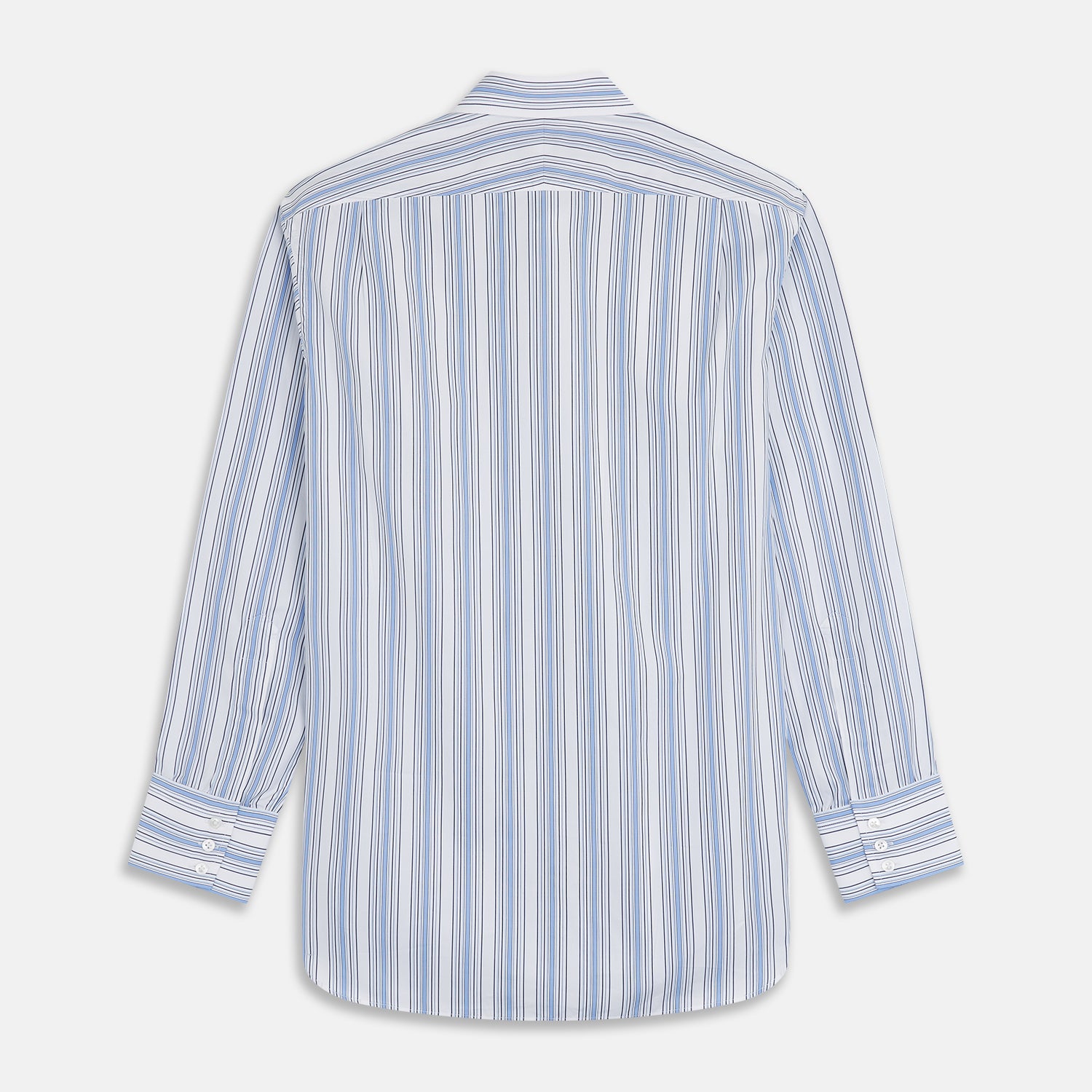 View 5 of product Blue Multi Stripe Regular Fit Shirt with T&A Collar & 3 Button Cuffs