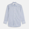 View 1 of product Blue Multi Stripe Regular Fit Shirt with T&A Collar & 3 Button Cuffs