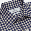 View 4 of product Blue Check Weekend Fit Shirt with Derby Collar and 1-Button Cuffs