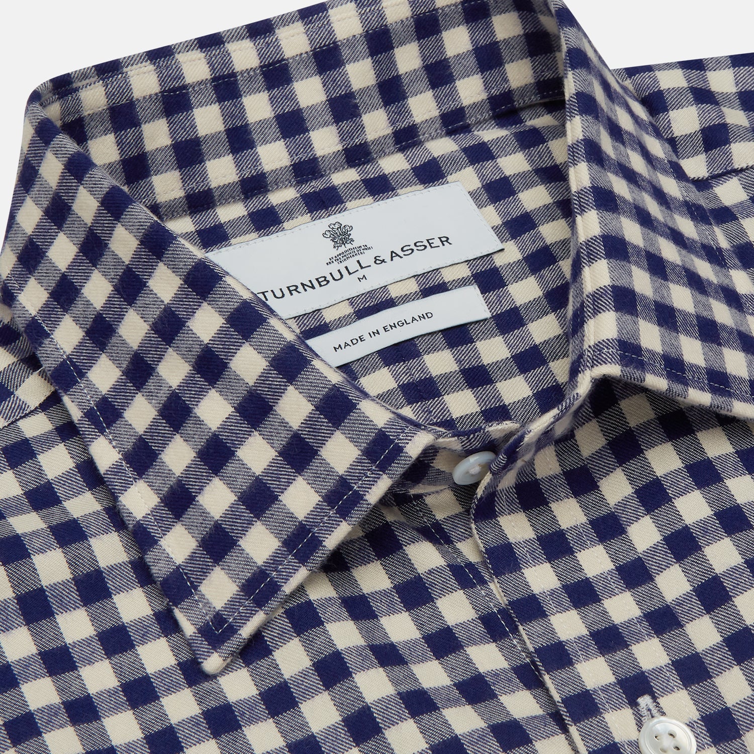 View 4 of product Blue Check Weekend Fit Shirt with Derby Collar and 1-Button Cuffs