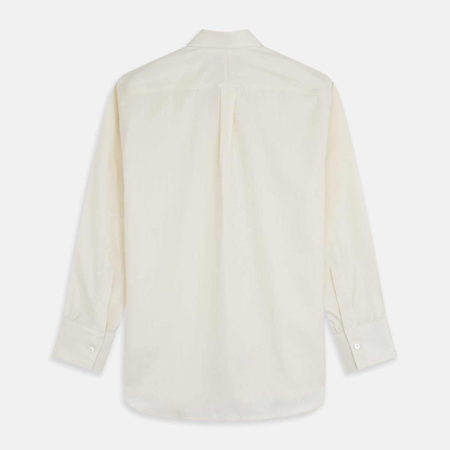 View 5 of product Cream Herringbone Fine Cotton Weekend Officer Fit Shirt with Dorset Collar