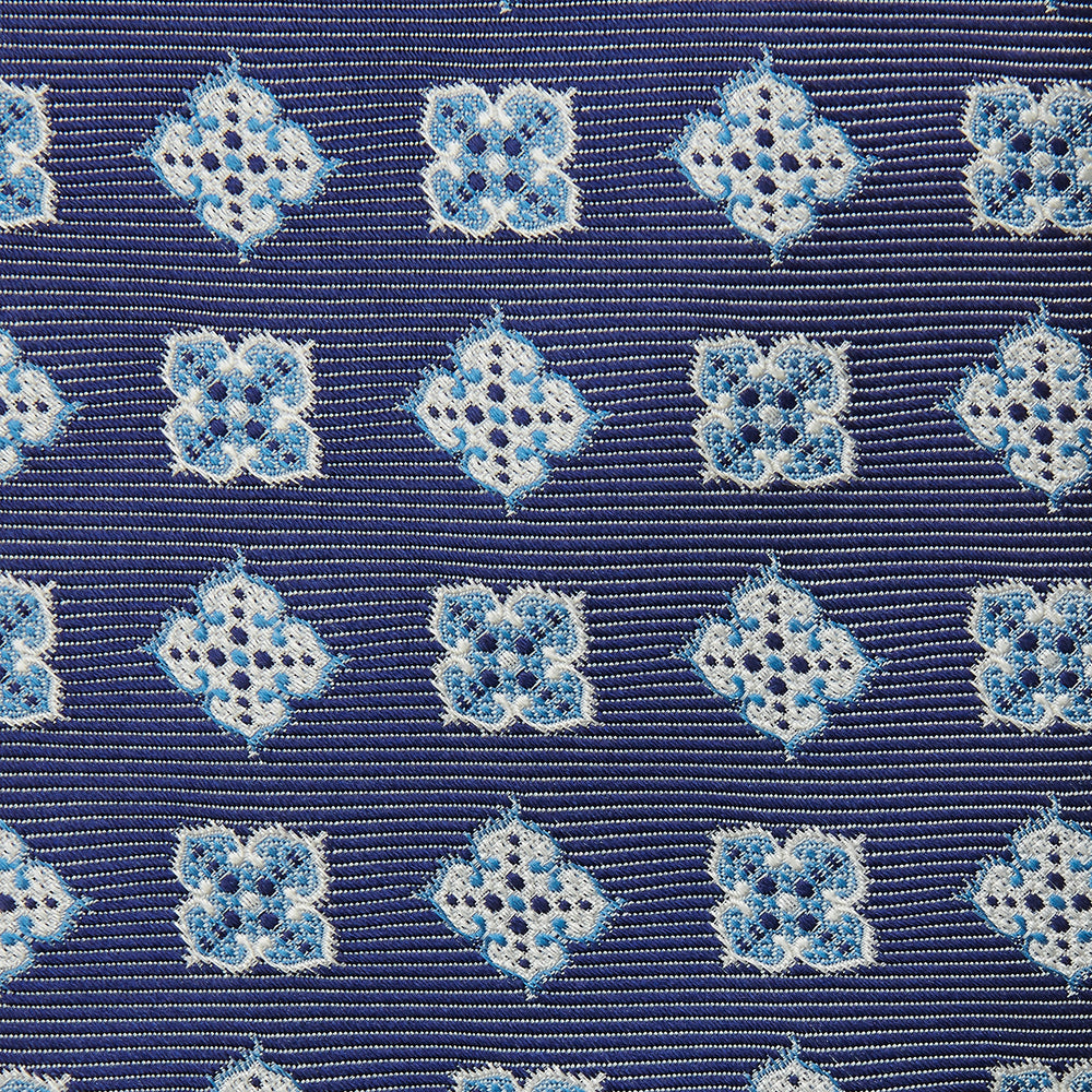 Blue Geometric Jacquard Tie