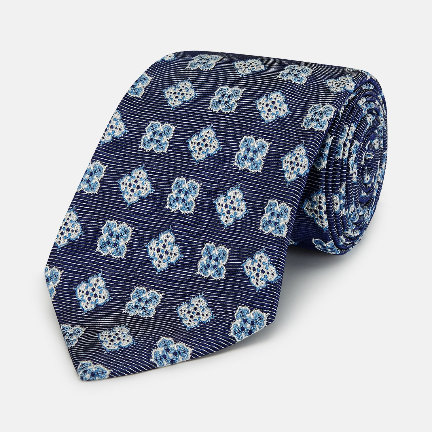 View 1 of product Blue Geometric Jacquard Tie