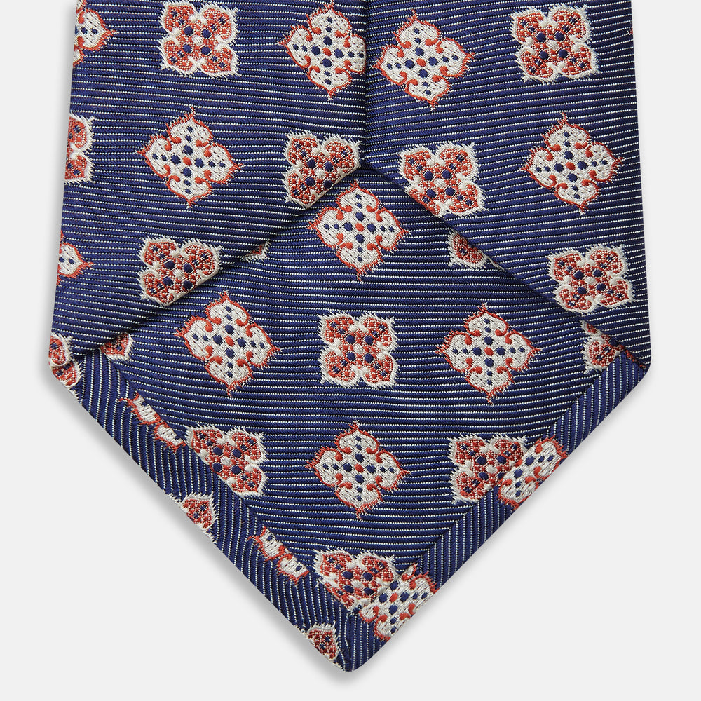 Burgundy Geometric Jacquard Tie
