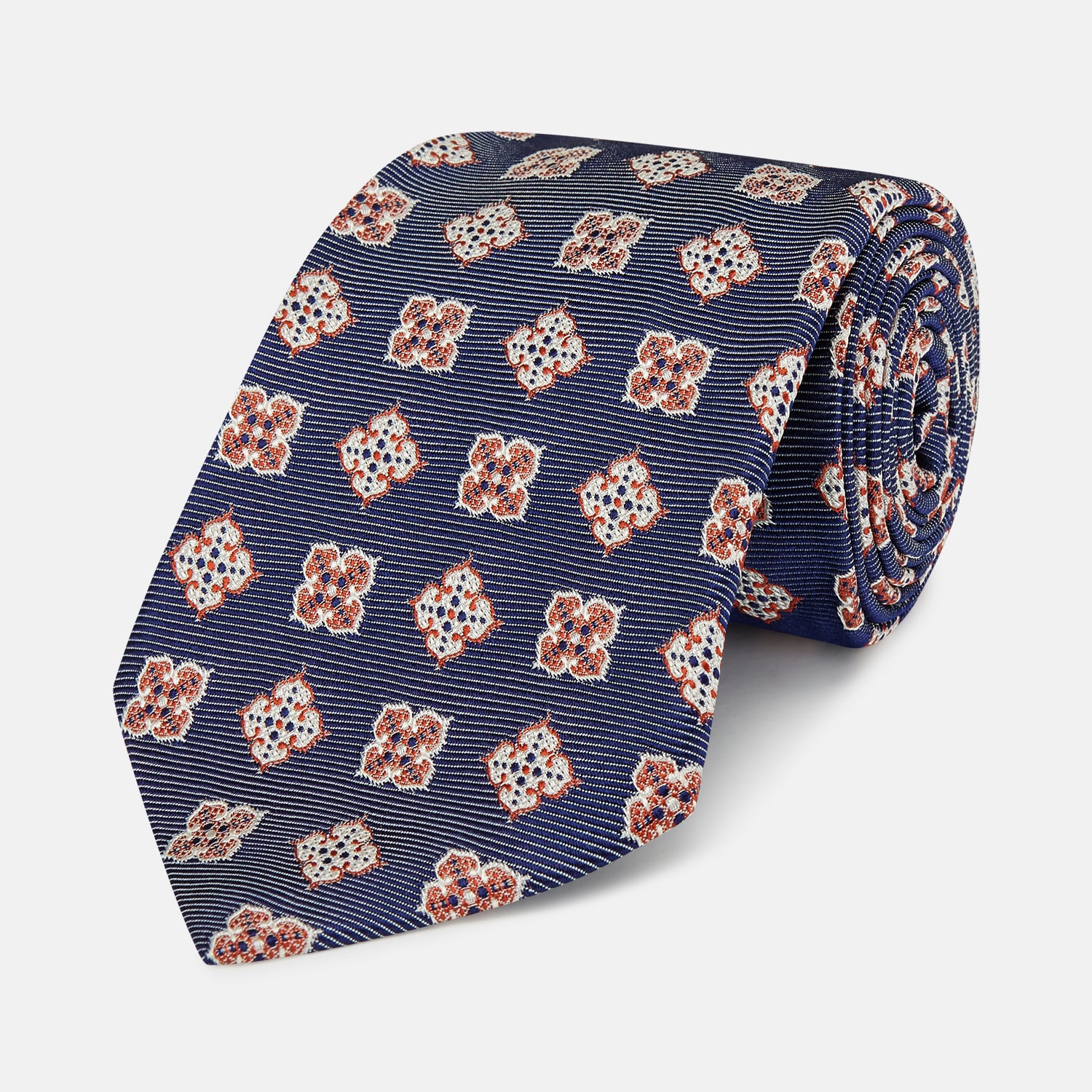 View 1 of product Burgundy Geometric Jacquard Tie