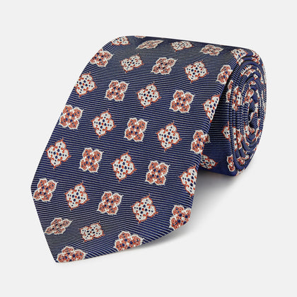Burgundy Geometric Jacquard Tie