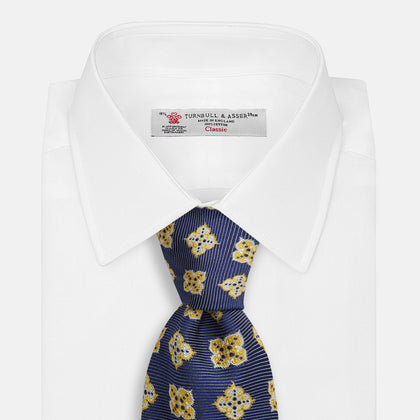 Yellow Geometric Jacquard Tie