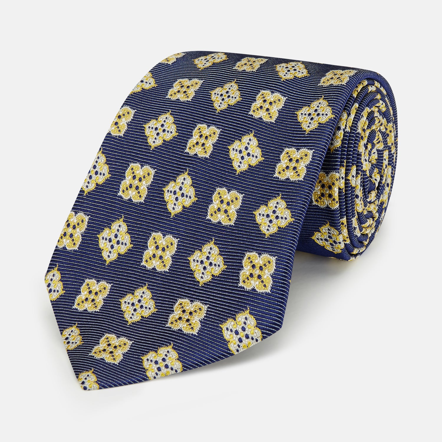 Yellow Geometric Jacquard Tie