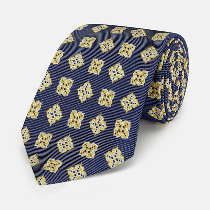 Yellow Geometric Jacquard Tie