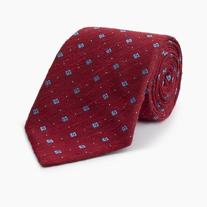 Red Square Silk Tie Image 4