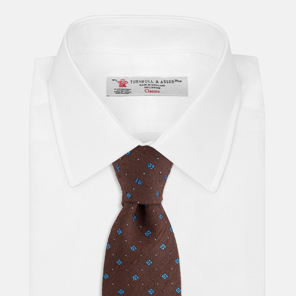 Brown Square Silk Tie