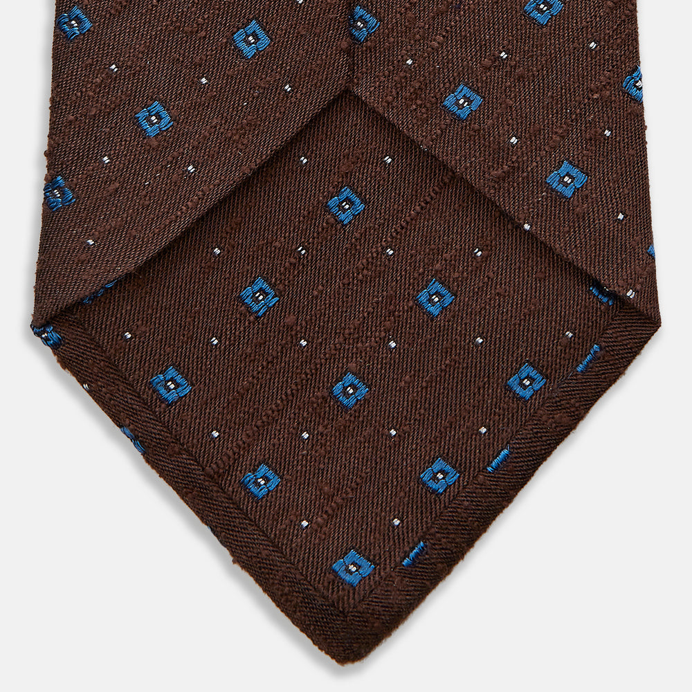 Brown Square Silk Tie