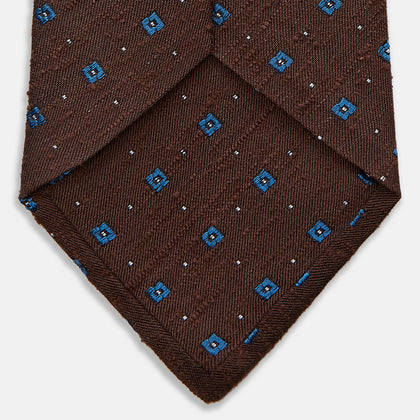 Brown Square Silk Tie Image 3