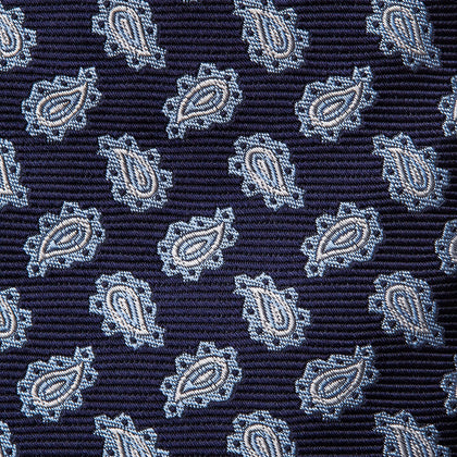 Blue Abstract Paisley Silk Tie Image 2