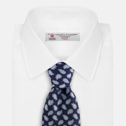 Blue Abstract Paisley Silk Tie Image 1