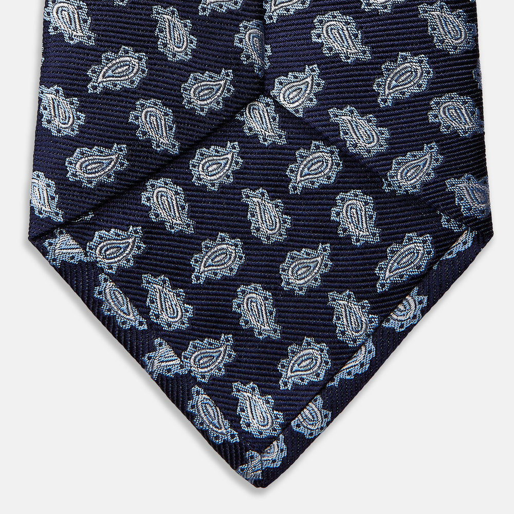 Blue Abstract Paisley Silk Tie
