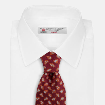 Red Abstract Paisley Silk Tie Image 1