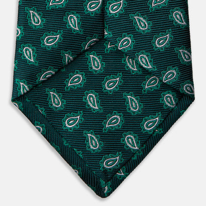 Green Abstract Paisley Silk Tie Image 3