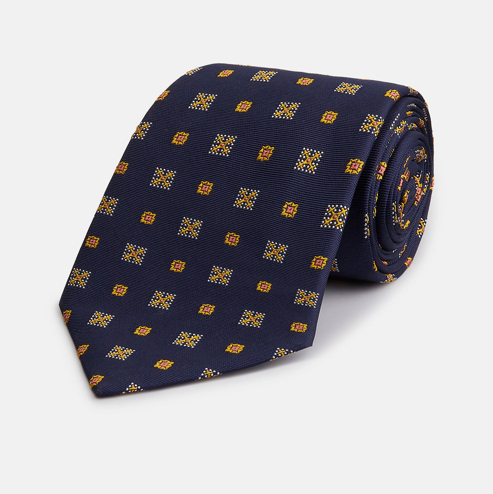 Yellow Norfolk Shields Silk Tie