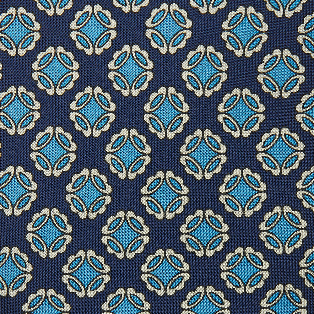 Navy Floral Geometric Tie