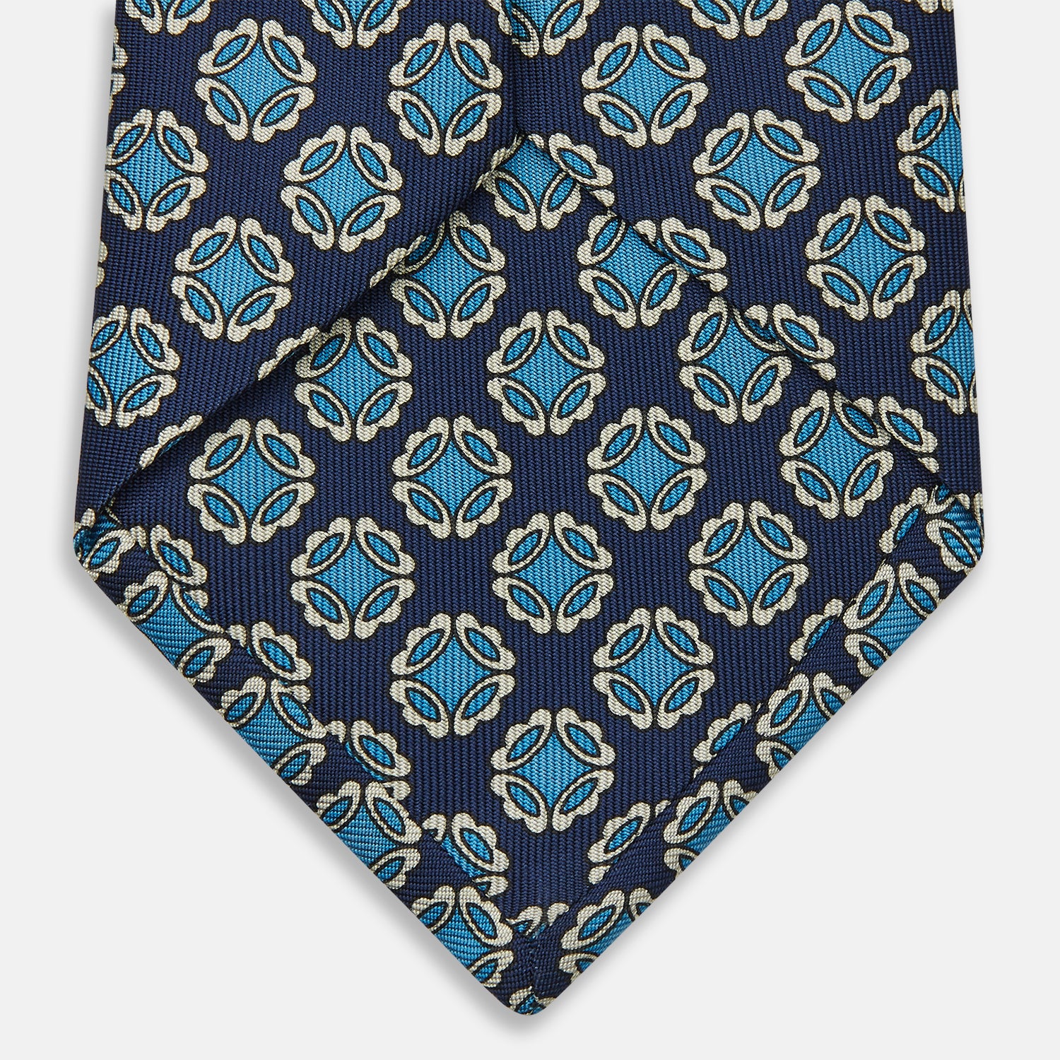 Navy Floral Geometric Tie