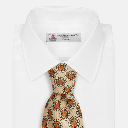 Cream Floral Geometric Tie Image 1