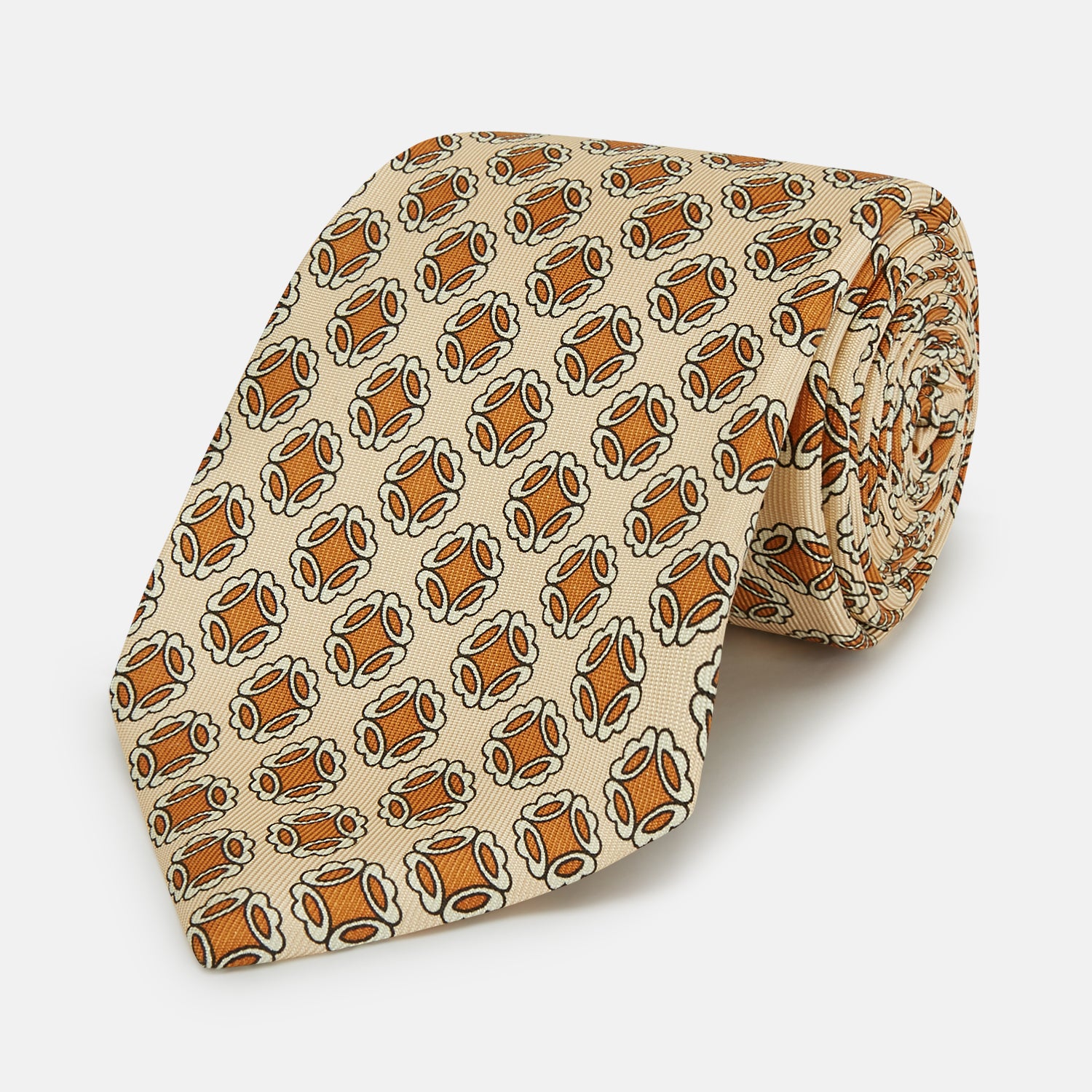View 1 of product Cream Floral Geometric Tie