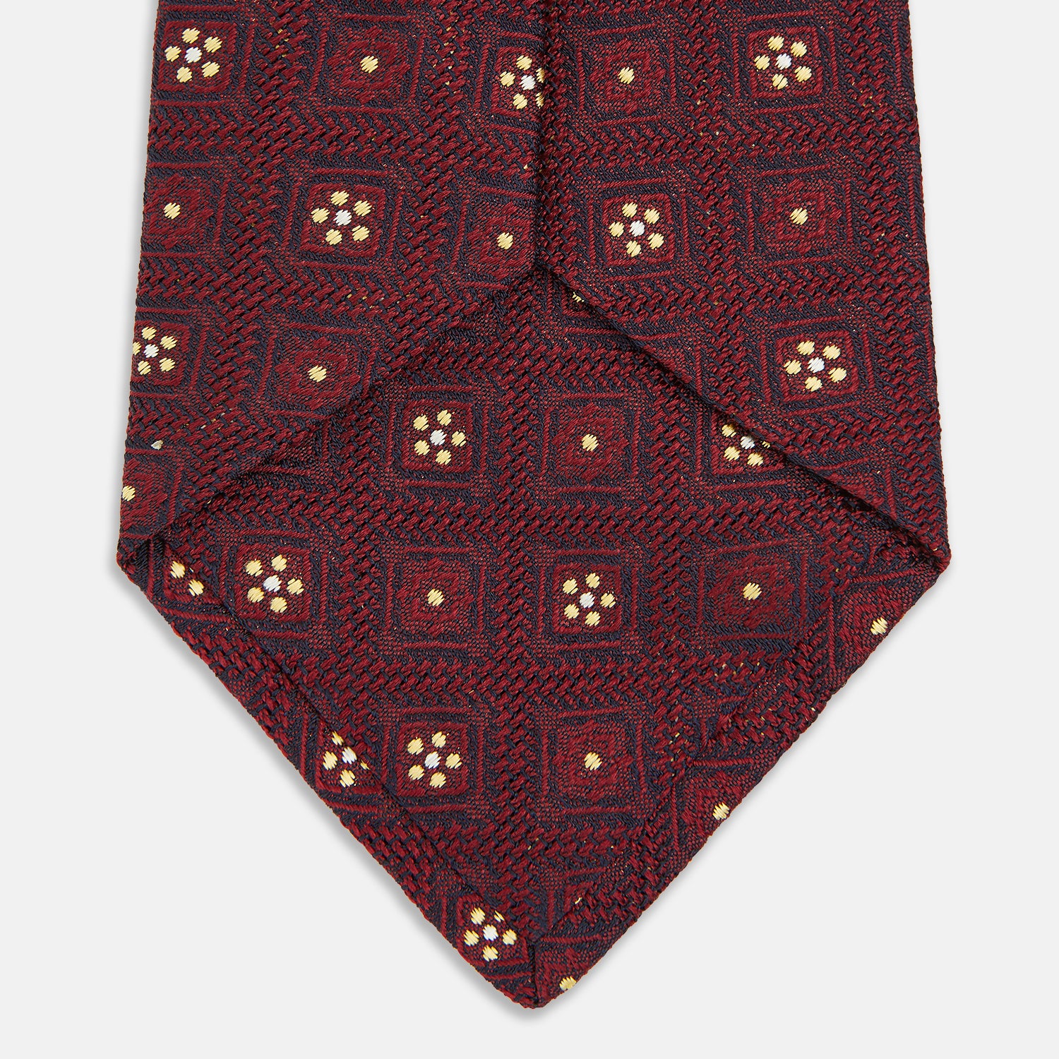 View 4 of product Burgundy Illusion Flower Silk Tie