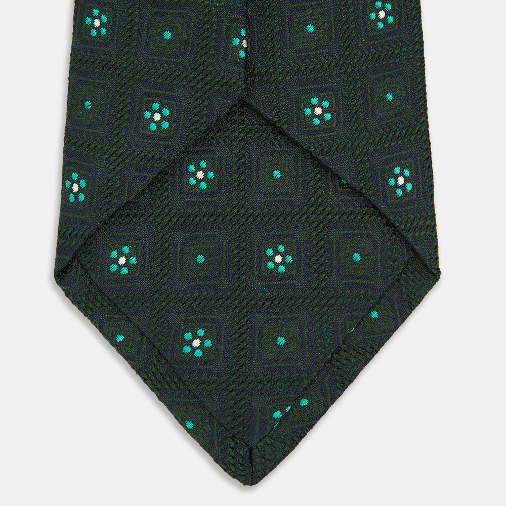 Green Illusion Flower Silk Tie