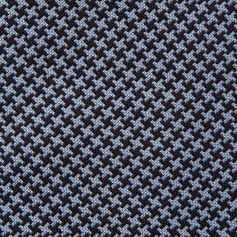 Blue Houndstooth Silk Tie