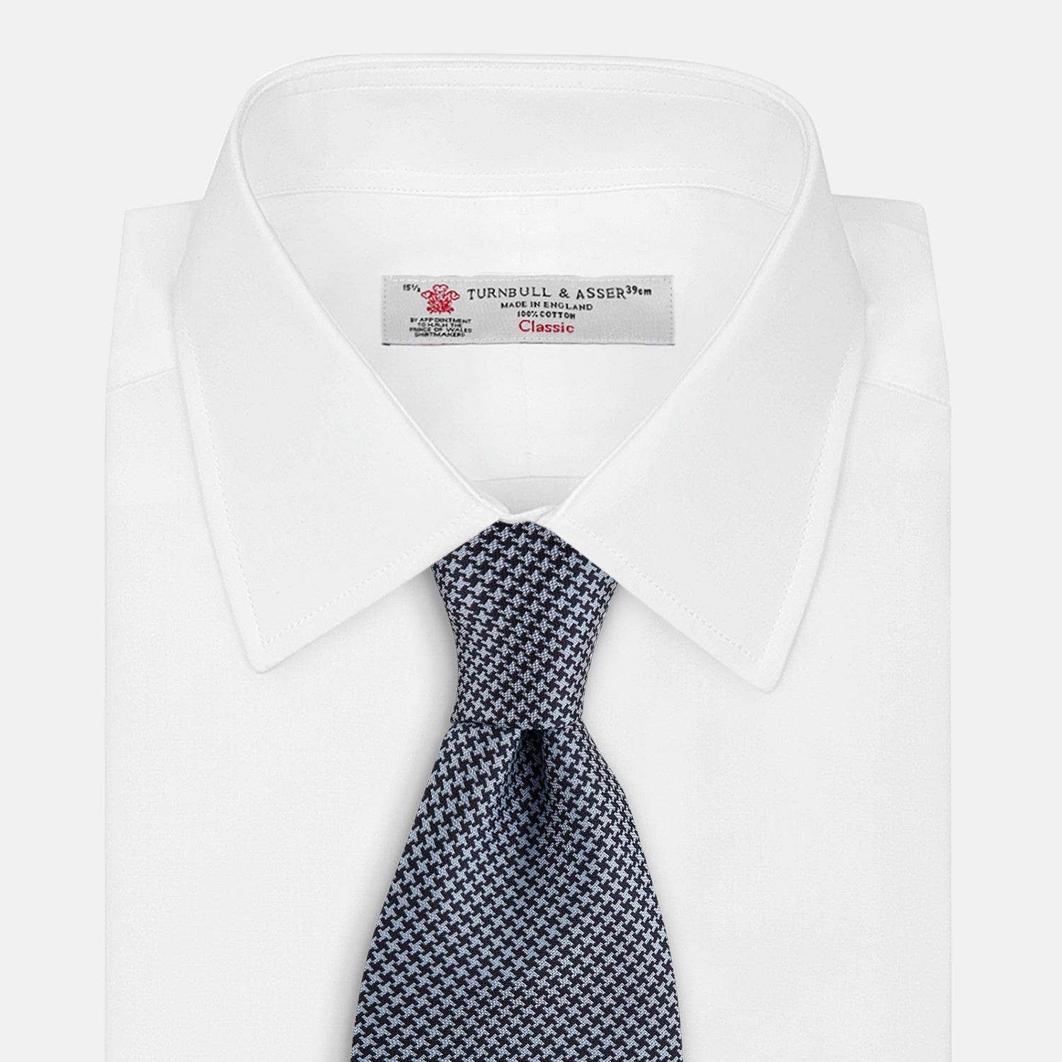 View 2 of product Blue Houndstooth Silk Tie