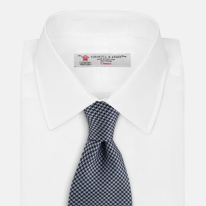 Blue Houndstooth Silk Tie Image 1