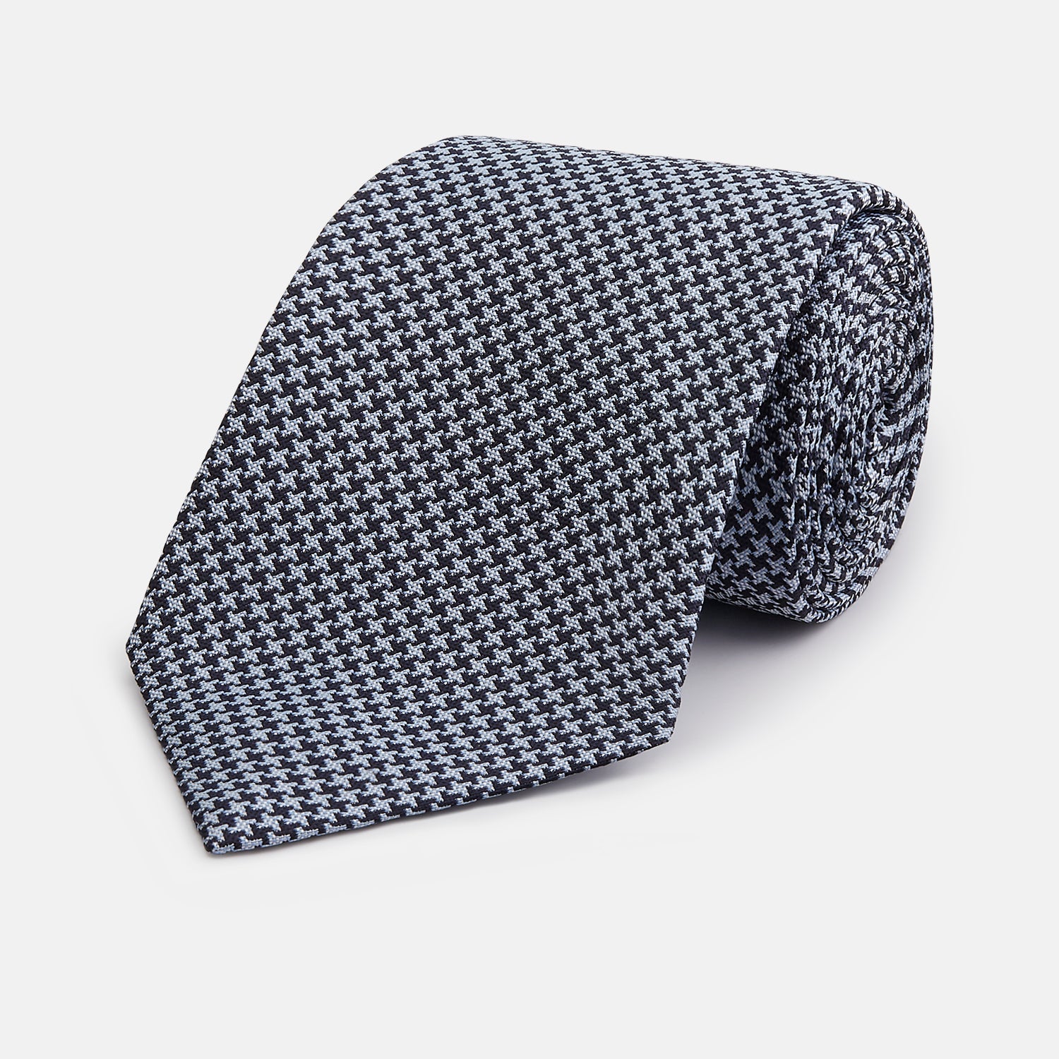 View 1 of product Blue Houndstooth Silk Tie