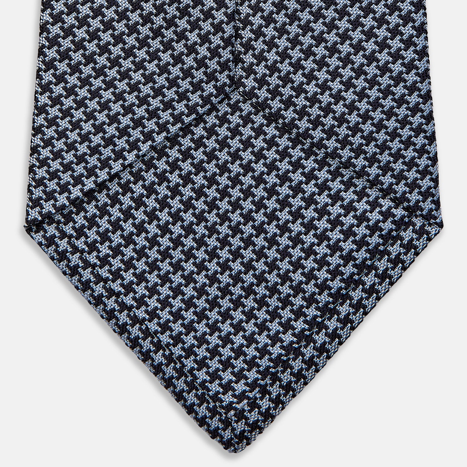 View 4 of product Blue Houndstooth Silk Tie