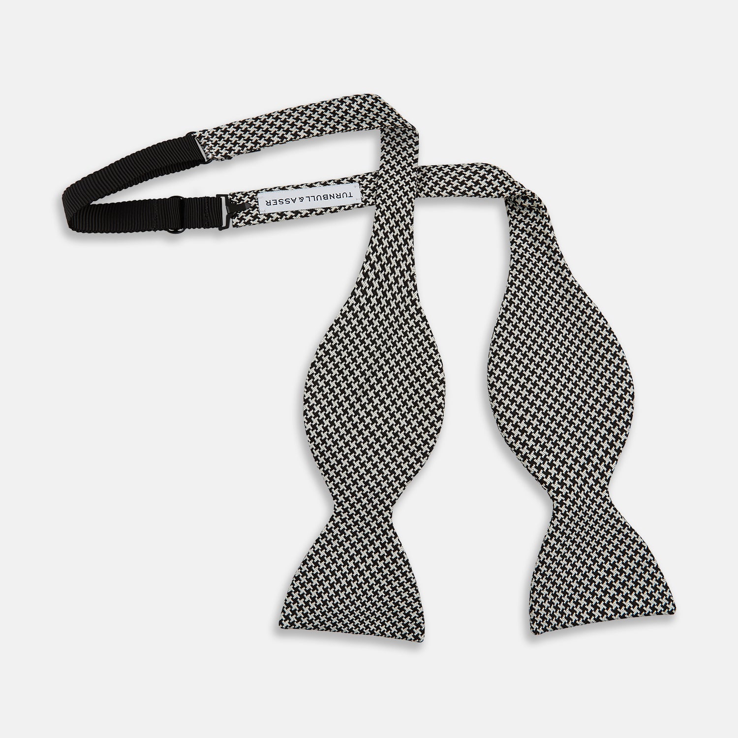 View 3 of product Fine Puppytooth Monochrome Silk Bow Tie