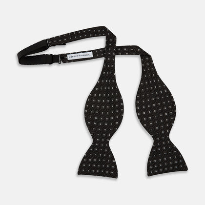 Floral Piqué Monochrome Silk Bow Tie Image 2