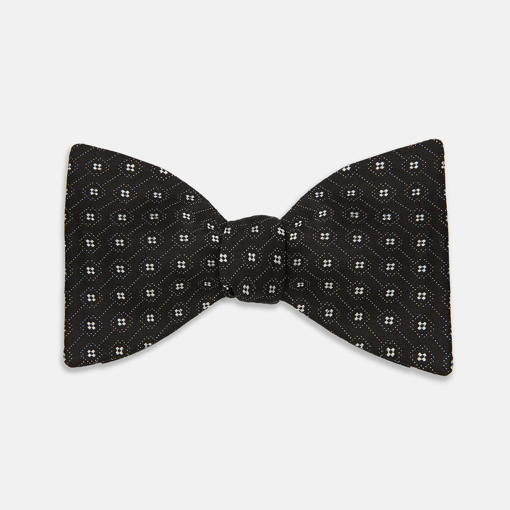 Floral Piqué Monochrome Silk Bow Tie
