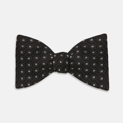 Floral Piqué Monochrome Silk Bow Tie