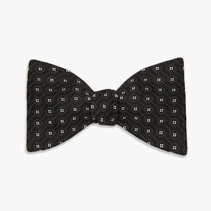 Floral Piqué Monochrome Silk Bow Tie Image 3