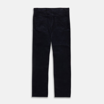 Navy Twill Cotton Five Pocket Trousers Image 2