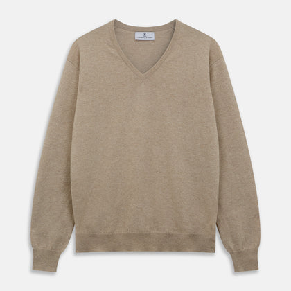 Beige Paden V-Neck Jumper