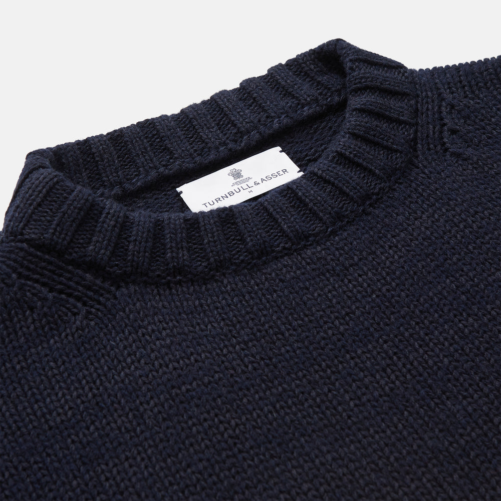 Navy Lewis Guernsey Knitted Jumper