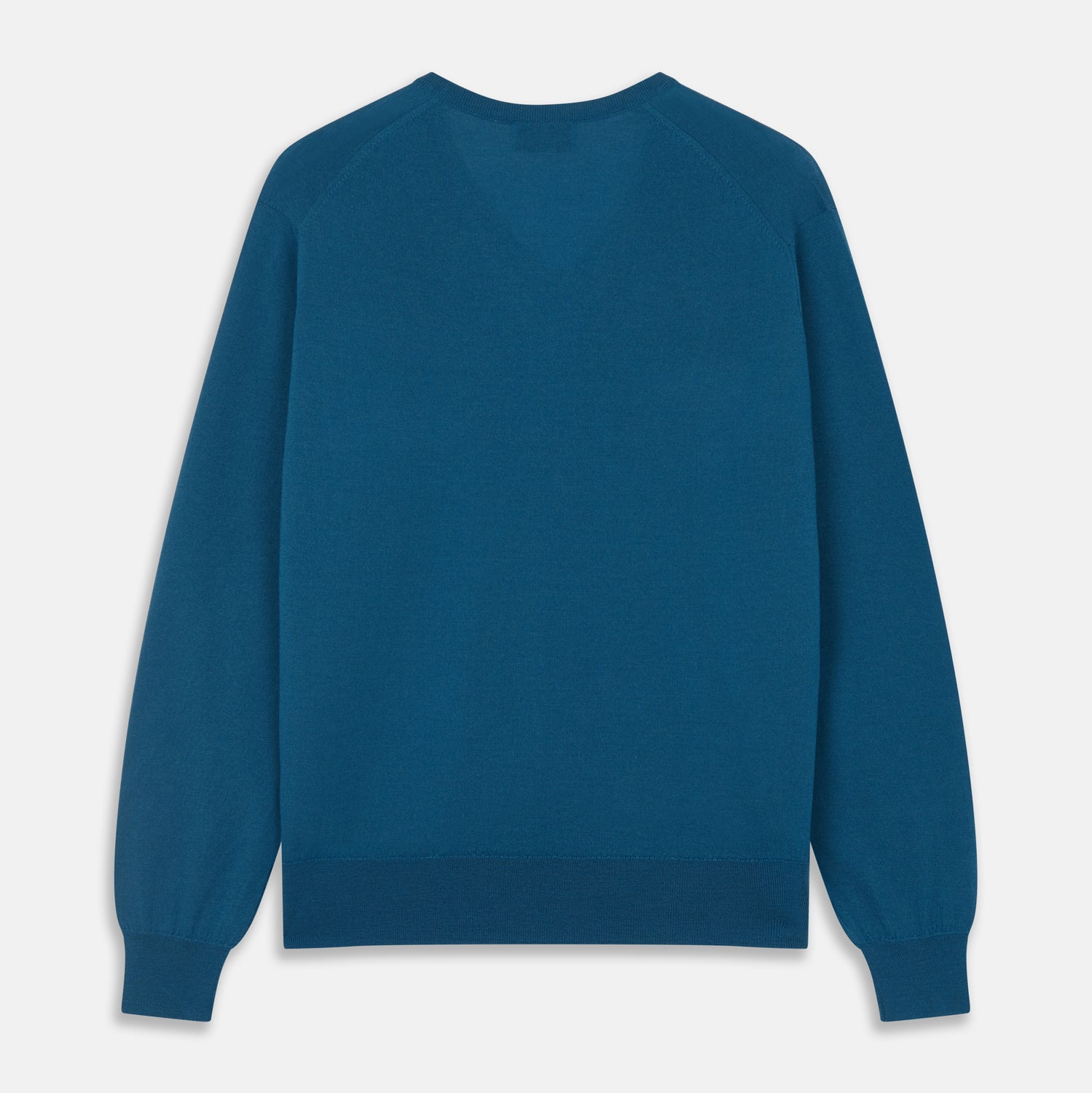 View 3 of product Ocean Blue Merino Kennedy V-Neck Jumper